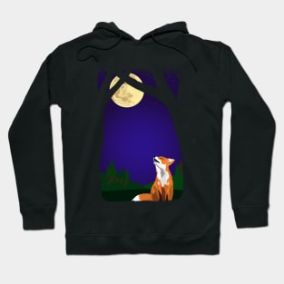 Full moon fox Hoodie